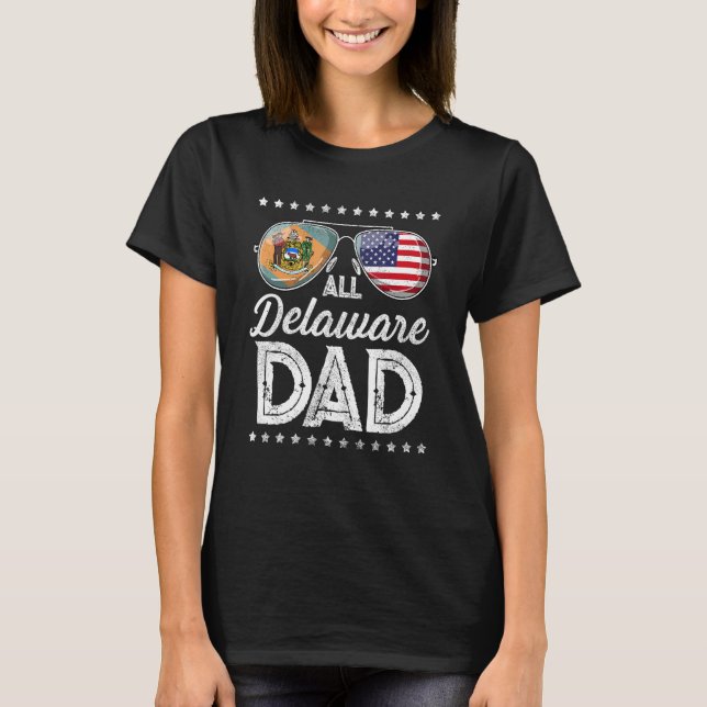 Camiseta Hombres Papá Día Del Padre Delaware 4 De Julio Est (Anverso)