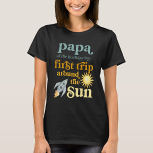 Camiseta Hombres Papa en el espacio exterior 1er cumpleaños