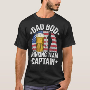 Camiseta Hombres Papá Equipo de Bebidas Capitán Bandera Ame