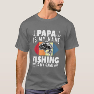 Camiseta Hombres Papá Es Mi Nombre Pescar Es Mi Pescador De