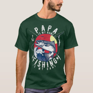 Camiseta Hombres Papá Es Mi Nombre Pescar Es Mi Pescador De