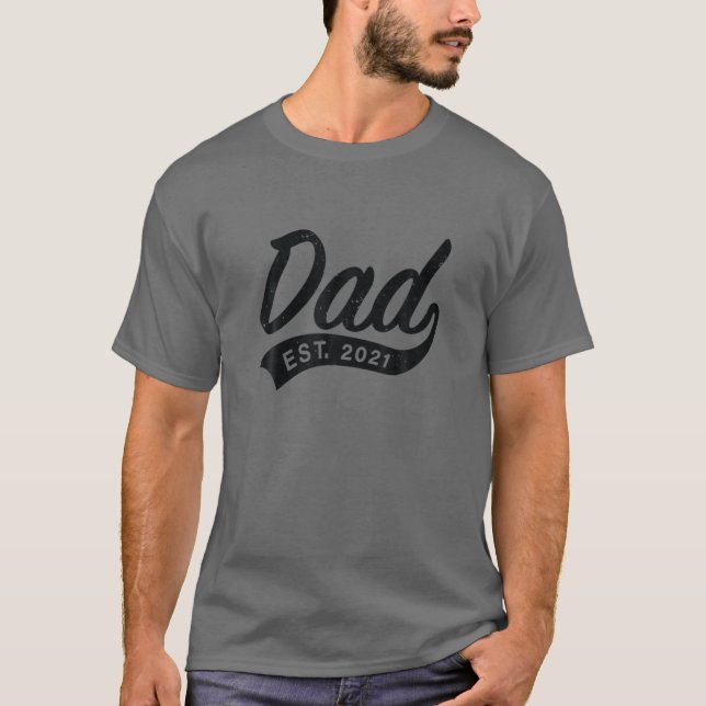 Camiseta Hombres Papá Este. 2021, Esperando bebé - Primer p (Anverso)
