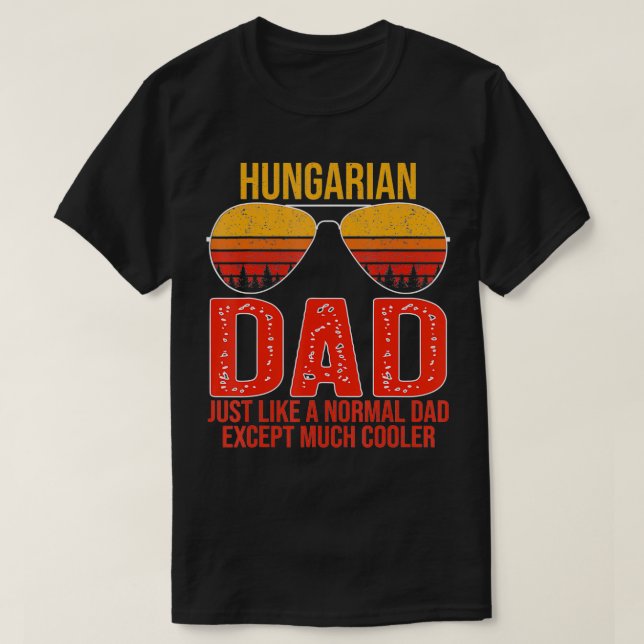 Camiseta Hombres Papá Húngaro Retro Gafas de sol Padre Hung (Diseño del anverso)