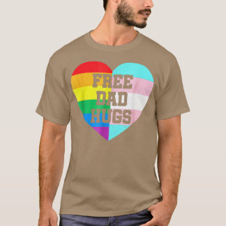 Camiseta Hombres papá libre se abraza con arco iris y hembr