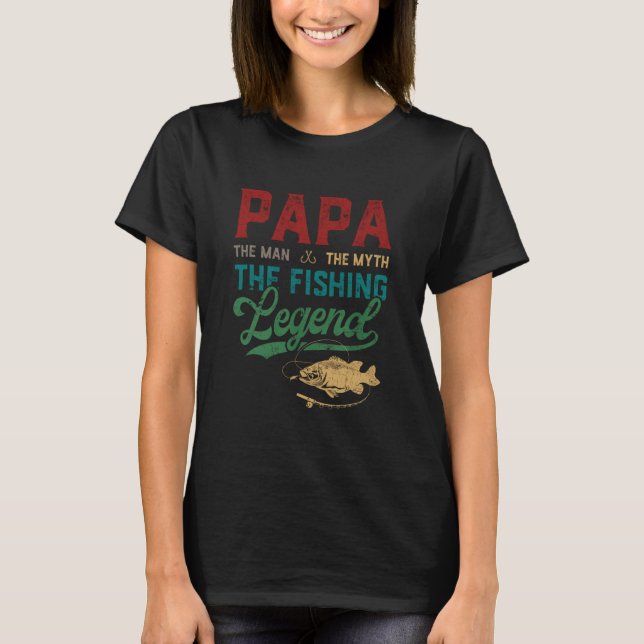 Camiseta Hombres Papa Man Mito La leyenda de la pesca Funci (Anverso)