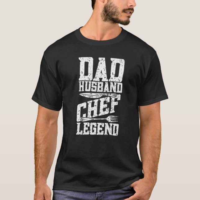 Camiseta Hombres Papá Marido Chef Leyenda Cocinar Cocina Ch (Anverso)