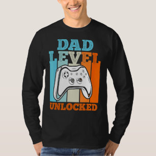 Camiseta Hombres Papá Nivel Padre Desbloqueado Para Ser Pap