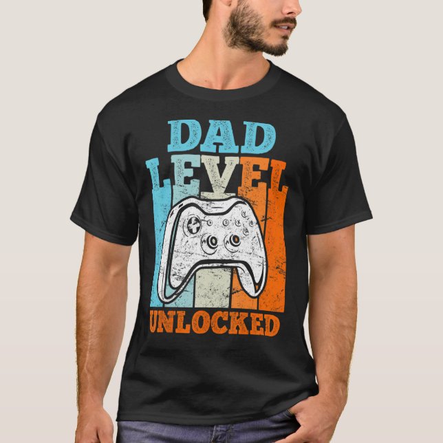 Camiseta Hombres Papá Nivel Padre Desbloqueado Ser Papi 202 (Anverso)