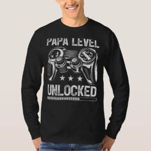 Camiseta Hombres Papa Nivelan a los videojugadores desbloqu
