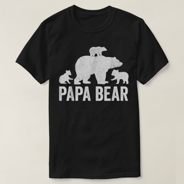 Camiseta Hombres papá oso padre día de papá, divertido 3 ca (Diseño del anverso)
