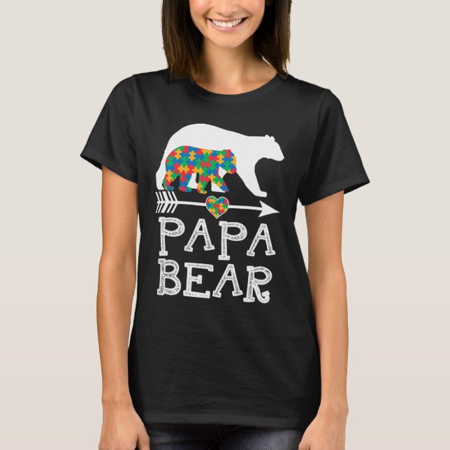 Camiseta Hombres Papá Oyen Autismo Los Hombres Papá Autismo (Anverso)