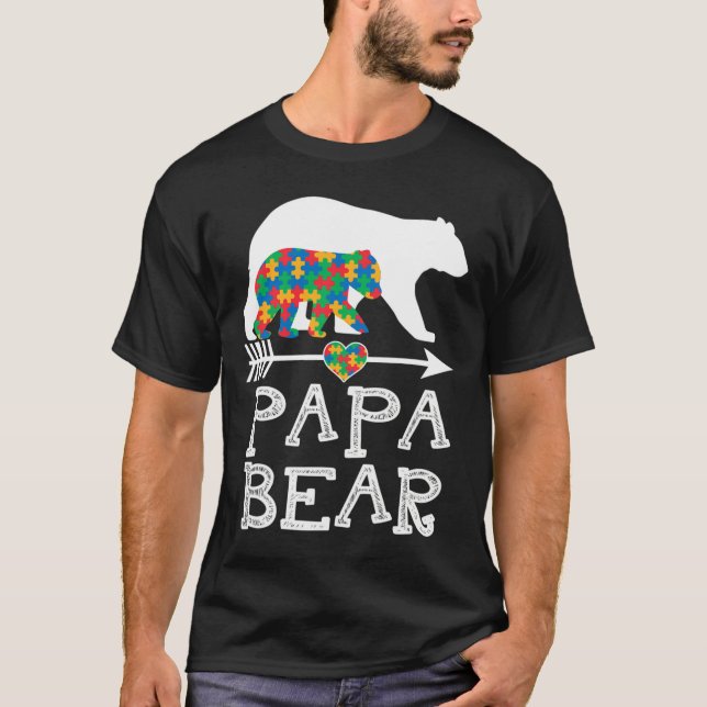 Camiseta Hombres Papá Oyen Autismo Los Hombres Papá Autismo (Anverso)
