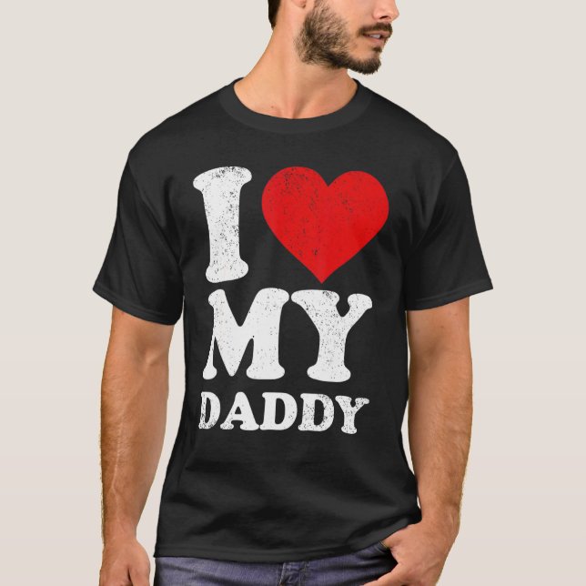Camiseta Hombres Papá Padre Día Yo Amo A Mi Papi (Anverso)