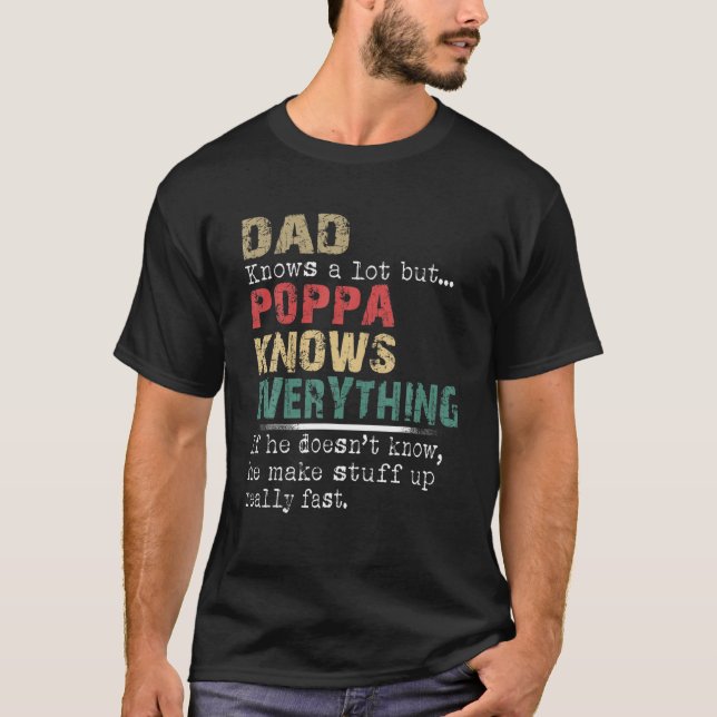 Camiseta Hombres Papá Poppa Conoce Todo Los Navidades Retro (Anverso)