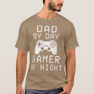 Camiseta Hombres Papá Por Jugador De Día Por Videojuegos De