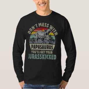 Camiseta Hombres Papa Rex Saurus Papasaurus Dinosaurios Fat