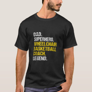 Camiseta Hombres Papá Superhéroe silla de ruedas entrenador