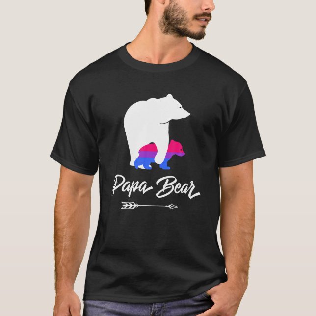 Camiseta Hombres Papa tienen al LGBT como aliado directo bi (Anverso)