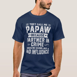 Camiseta Hombres Papaw Pareja En Crimen Gracioso Abuelo De 
