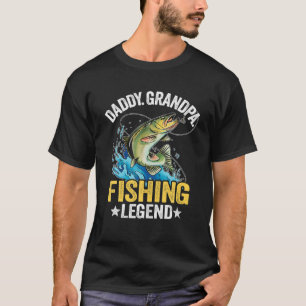 Camiseta Hombres Papi Abuelo Leyenda de Pesca Pescador Papá