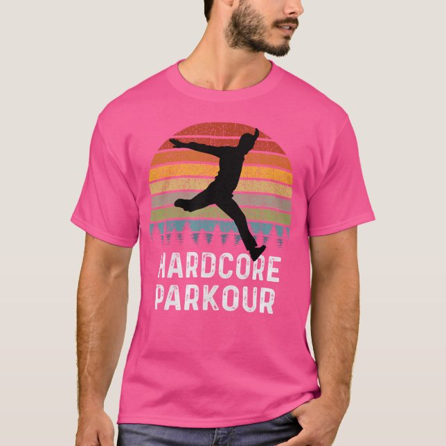Camiseta Hombres Parkour Retro Hardcore (Anverso)
