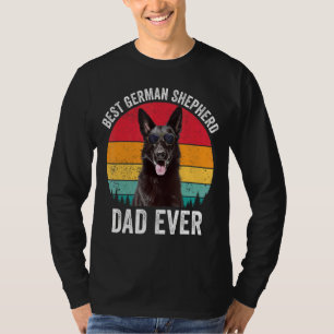 Camiseta Hombres Pastor Alemán Negro Padre Dueño de Perro V