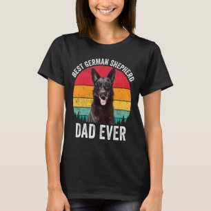 Camiseta Hombres Pastor Alemán Negro Padre Dueño de Perro V