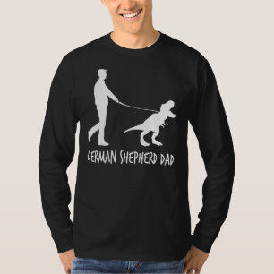 Camiseta Hombres Pastor Alemán Papá Dinosaurio Gsd Dueños F