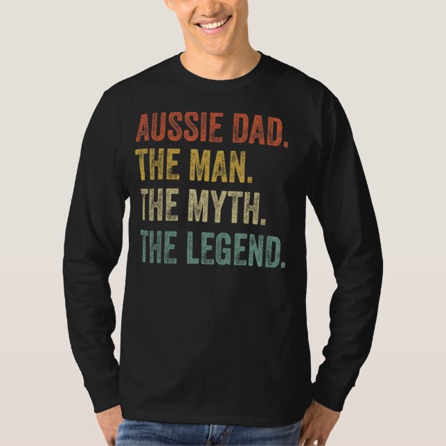 Camiseta Hombres Pastor Australiano Aussie Dad El Mito del  (Anverso)
