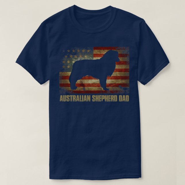 Camiseta Hombres Pastor Australiano Papá Vintage Estadounid (Diseño del anverso)