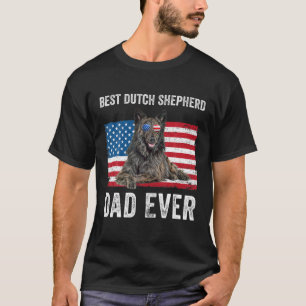 Camiseta Hombres Pastor Holandés Papá Bandera Americana Per