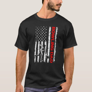 Camiseta Hombres Patrióticos Bowling papá Bandera Americana