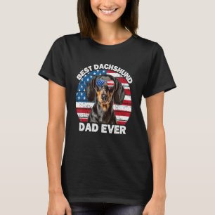 Camiseta Hombres Patrióticos Dachshund Dad Dachshund Weiner