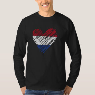 Camiseta Hombres patrióticos de la bandera holandesa del co
