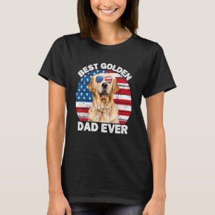 Camiseta Hombres Patrióticos Papá Oro Bandera Americana Ren