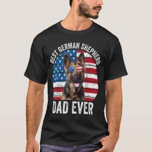 Camiseta Hombres Patrióticos Pastor Alemán Papá Bandera Est