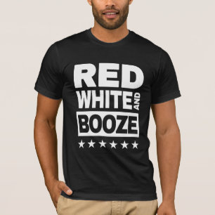 Camiseta Hombres patrióticos rojos, blancos y booze