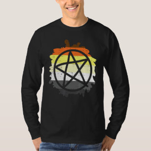 Camiseta Hombres Pentagram Gótico Satánico Lgbtq Bandera De