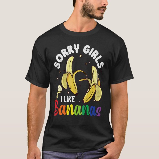 Camiseta Hombres Perdón Chicas Me Gustan Los Bananas Divert (Anverso)
