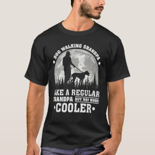 Camiseta Hombres Perro Caminando Abuelo Como Un Fa De Abuel