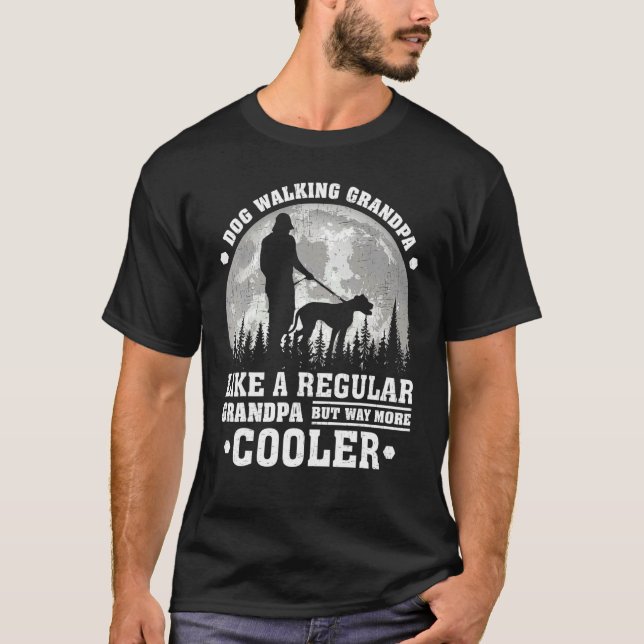 Camiseta Hombres Perro Caminando Abuelo Como Un Fa De Abuel (Anverso)