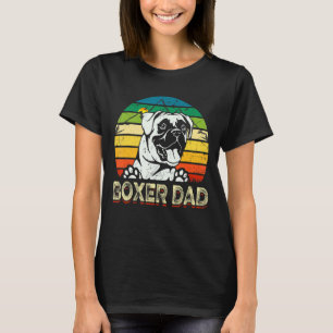 Camiseta Hombres Perro Papá Retro Mejor Boxer Papá Padres