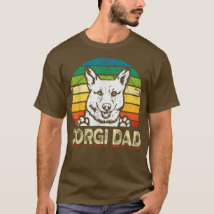 Camiseta Hombres Perro Papá Retro Mejor Perro Corgi Papá Ja