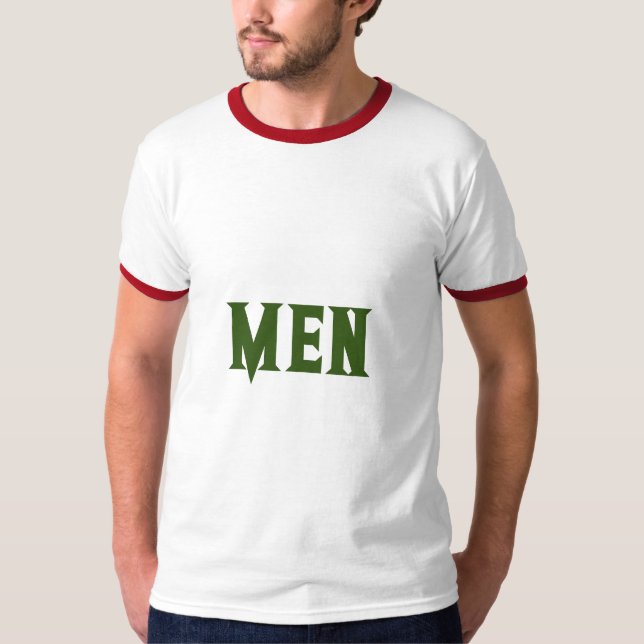 Camiseta Hombres Personalizado Texto Bosque Color verde Rin (Anverso)