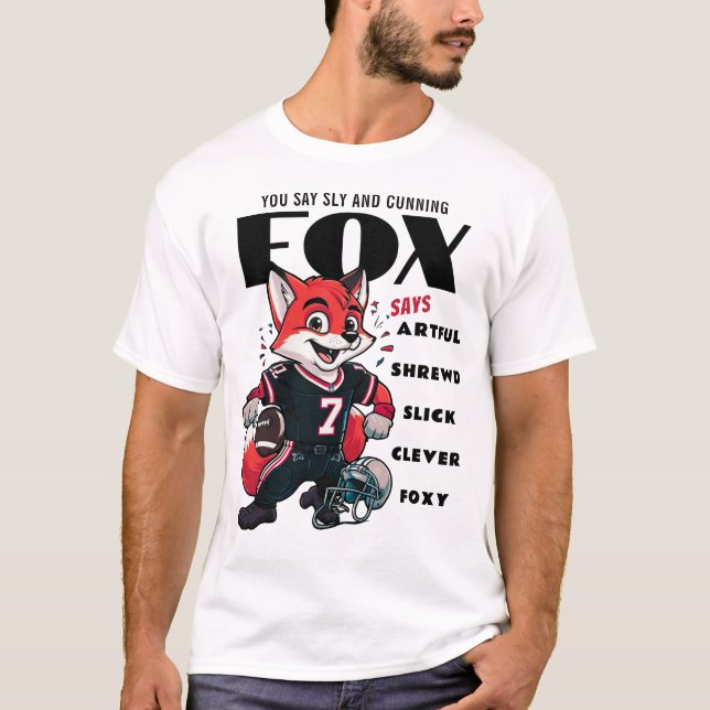 Camiseta Hombres Personalizados Foxy Fox, De Clérigo Negro  (Anverso)