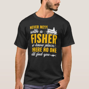 Camiseta Hombres Pesca   Pescador Nunca Juega Con Un Pescad