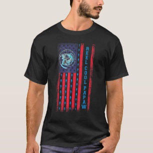 Camiseta Hombres Pesca Pescador Usa Bandera Pez