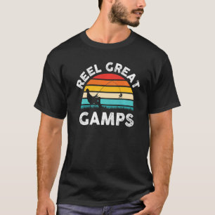 Camiseta Hombres Pescadores Carrete Grandes Gamps Vintage P