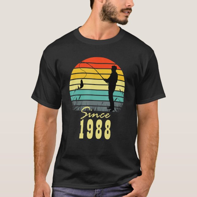 Camiseta Hombres pescando 35 años desde la puesta del sol d (Anverso)