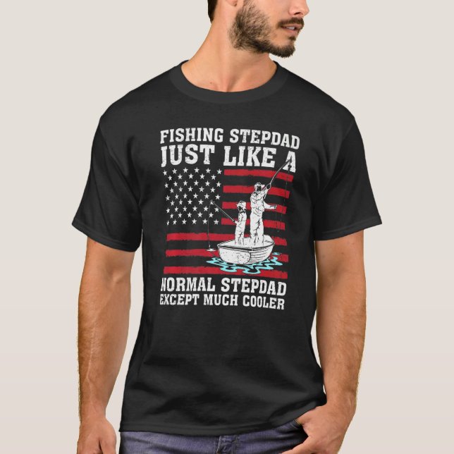 Camiseta Hombres Pescando A Stepdad Como Un Fa Normal De St (Anverso)